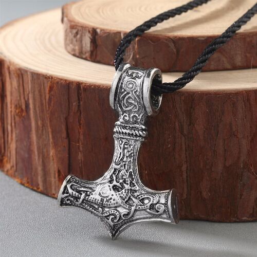极速Kinitial Retro nHuge Wolf Thor hammer necklace Mjolnir V