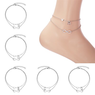 极速2023 Summerj New A-Z Letter Initial Anklets For Women Si