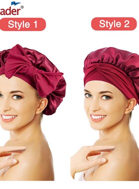 极速.Satin Bgonnets Silk Satin Bonnet Cap Night Sleep Hat Ha