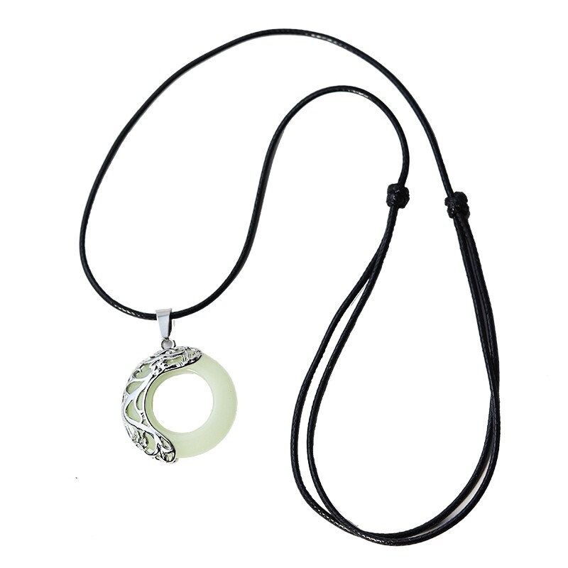 极速夜光小物件h平安扣项链发光守护年轮吊坠时尚情侣毛衣链吊坠