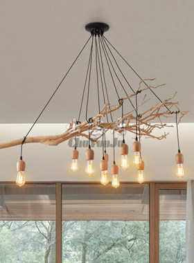 极速原木干枝分枝干树枝装u饰树干枯枝室内天花板挂灯插花挂件舞