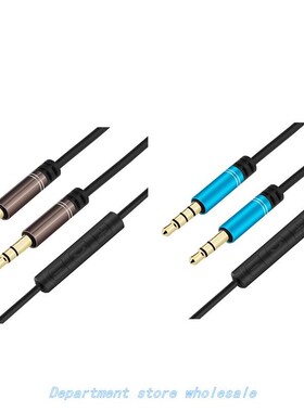新品2Pcs 3.5mm Jlack o Cable 1.2M Stereo Aux Plug Cables wit