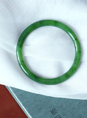 极速料子好超值 天然俄罗斯碧玉乌兰海手J镯 女款玉石手镯实物色