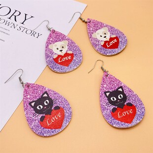 新品.Valentines Dayp Love Heart Earring For Women Jewelry G