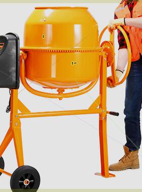 极速2023新款现货可携式小型卧式F滚筒型电动水泥搅拌机200L