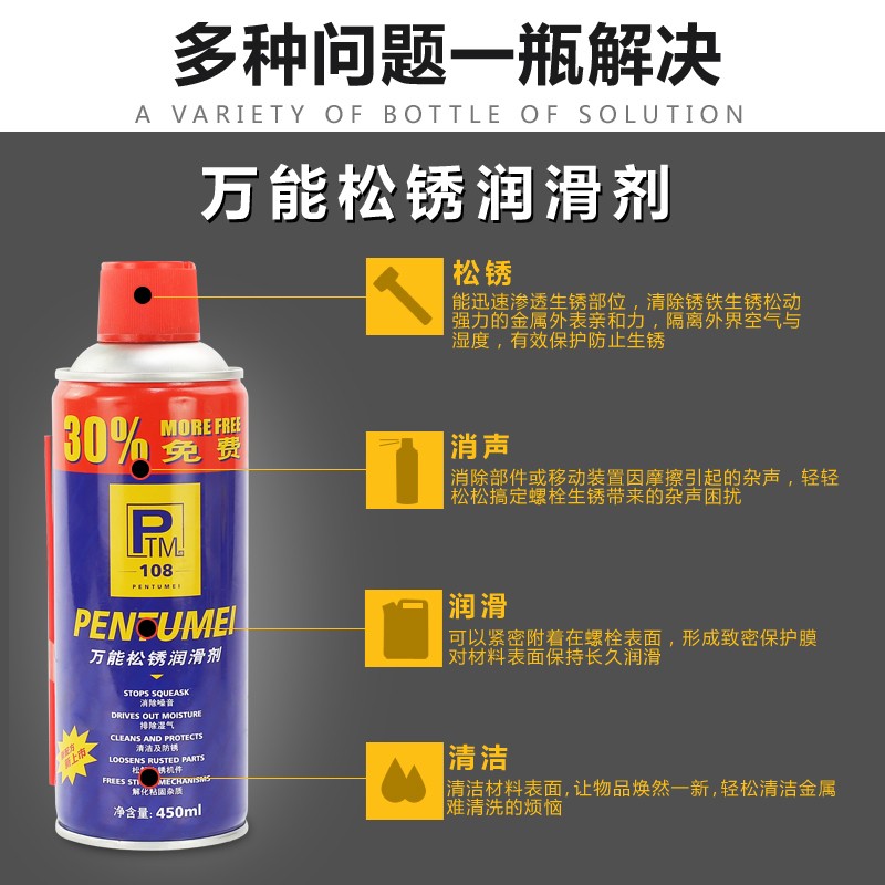 极速8电b动车链条自行车除锈润滑剂摩托车排气管除锈剂快速防锈剂