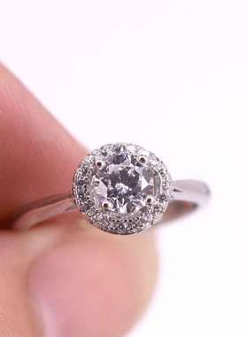 极速Temperament simulation diamond ring simple MoissanZite o