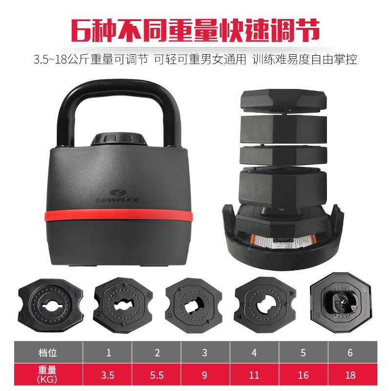 速发Bowflex搏飞壶铃家用可调节重量男士健身器材练臂肌多用男女