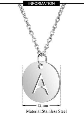 极速AZ 26 Initials Name Necklace 12mm RoLund Pendant Letter