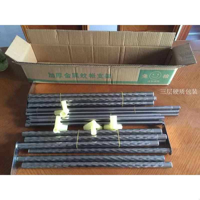 蚊帐三开门落地支架 加粗加厚不锈钢管 蚊帐杆子架子 床架包邮