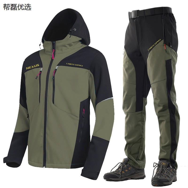 2款日本秋冬钓鱼服套装保暖加绒加厚透气路亚矶钓海钓冲锋衣防水