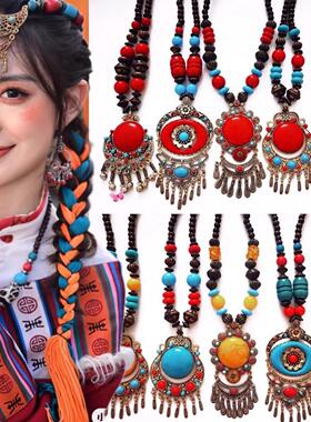 藏族头饰女藏式舞蹈演出