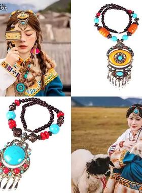 藏服配饰项链古装异域眉