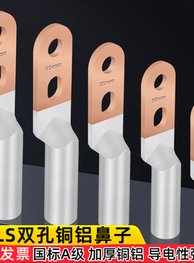 DTLS国标双孔铜铝过渡鼻子电缆连接头线耳鼻子25/35/50/70/95/120