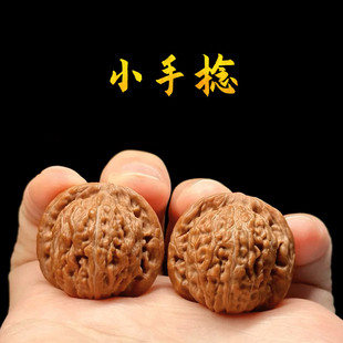 山中玉文玩核桃精品小手捻四座楼白狮子南疆石蛤蟆头盘山三棱女款