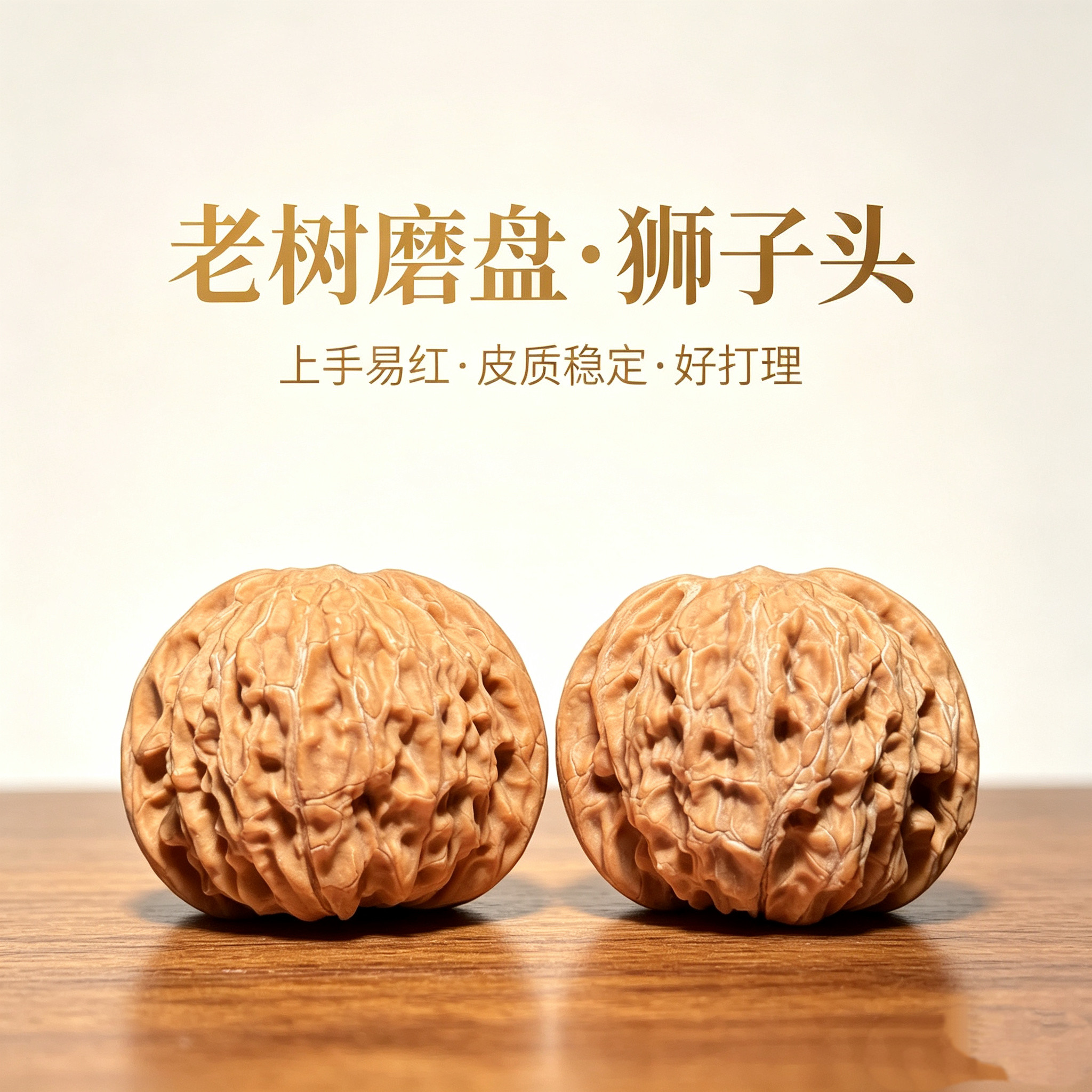 山中玉精品磨盘狮子头山地老树麻核桃收藏文玩盘玩把件送男朋友QW