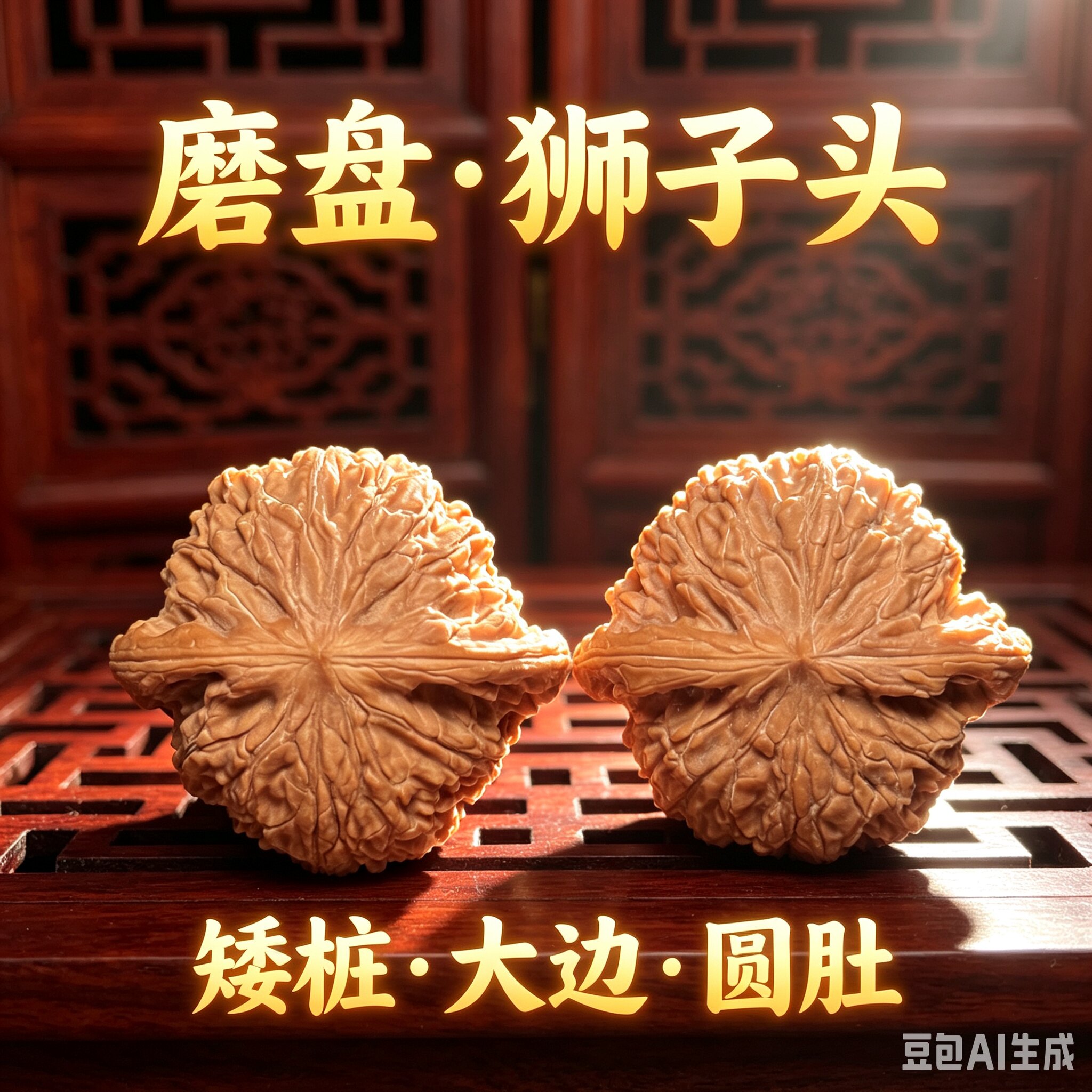山中玉精品文玩山地磨盘狮子头核桃高油高密高品质盘玩收藏手把件