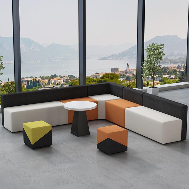 商务办公室会客接待沙发商场培训机构创业休闲等待区沙发茶几组合