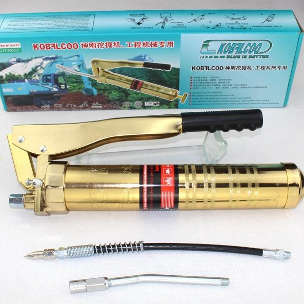 富宇拉链式黄油枪镀金款手动双压打黄油弹900cc专用油枪FY-776