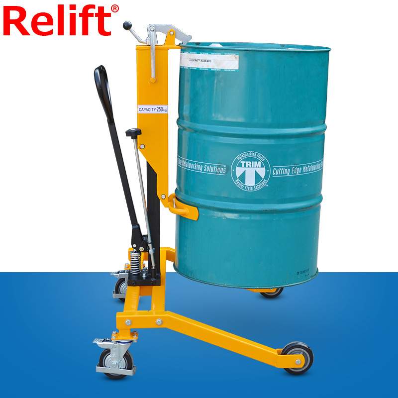 EY-TDR250手动液压油桶搬运车自锁式鹰嘴手推车专用铁桶装货油桶