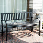 户外公园椅长椅庭院休闲椅子铁艺桌椅长条椅家用长凳实木简约靠背