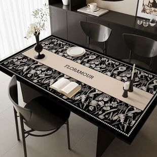 美式餐桌垫家用防水防油免洗好打理桌布长方形防烫高级感茶几垫