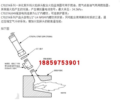 C7027A1049火焰探测器 C7027A1023电眼 C7027A1072燃烧机配件