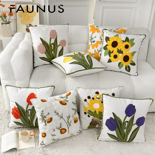 郁金香可拆卸靠枕套抱枕套