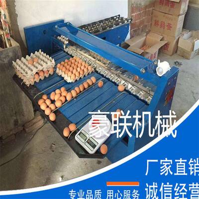 鸡蛋分级机每小时产量5400枚3道5级规格可配套光检检测鸡蛋内