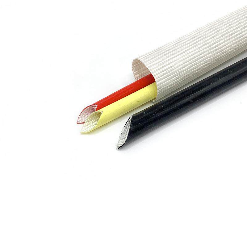 绝缘材料自熄管20mm白色硅树脂玻璃纤维套管软管黄腊管2752耐高温