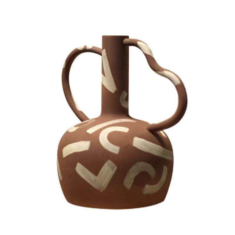 现代简约创意树脂双耳壶摆件样板房售楼处桌面花瓶茶几餐桌饰品,纺织面料/辅料/配套,纺织机械配件,淘宝优惠券,粉丝福利购,淘宝优惠卷