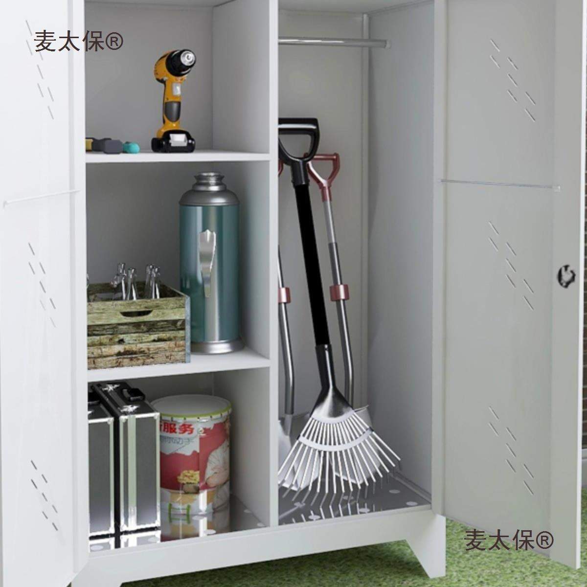 家用阳台清洁柜储物柜保洁柜收纳柜不锈钢教室卫生拖把柜车麦太保