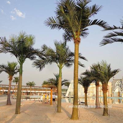 仿真椰子树室外主题公园人造玻璃钢椰子树海枣树造景阻燃假树