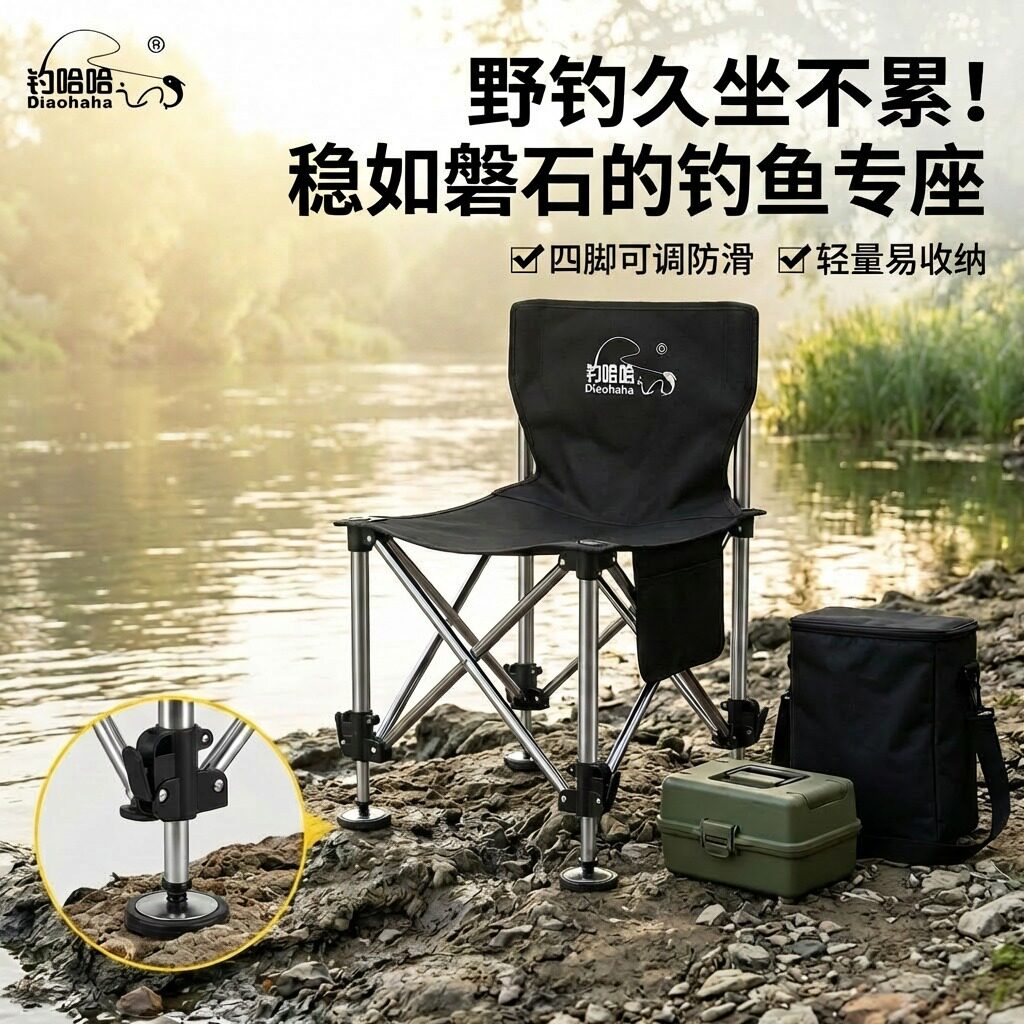 2026新款轻量升降户外可伸缩折叠椅台钓可携式凳折叠椅全地形钓椅