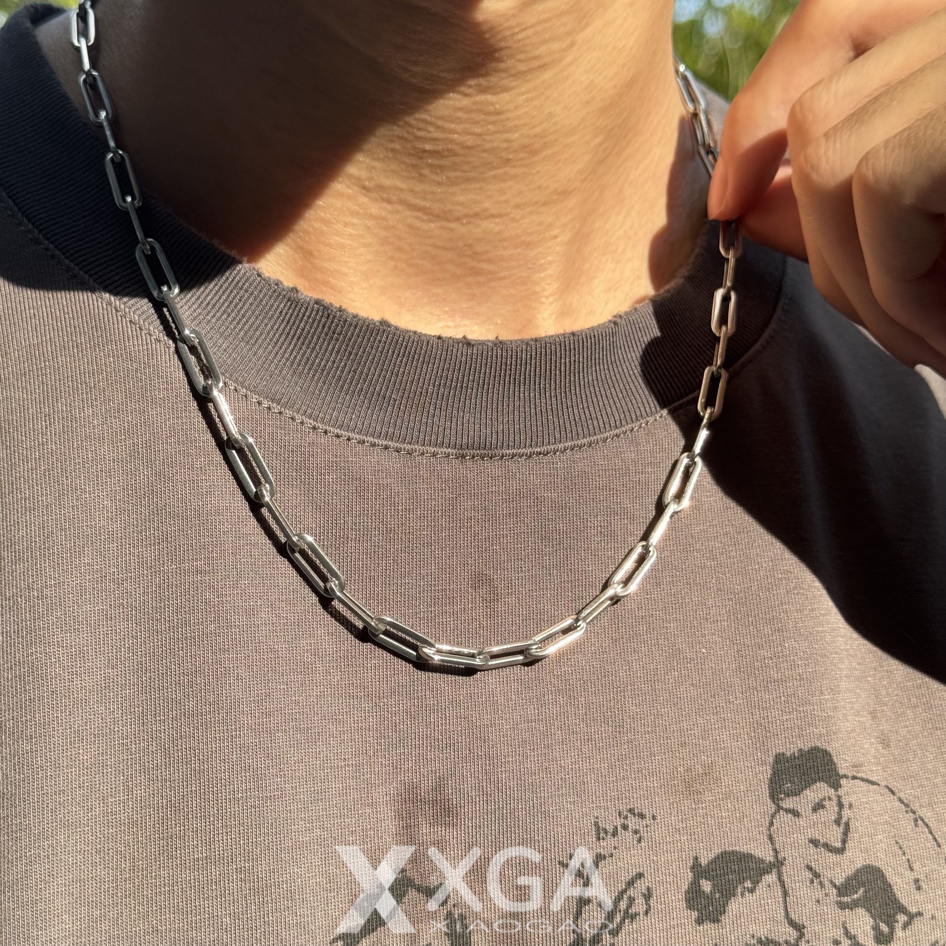 环环相扣斯巴达克斯项链轻奢情侣美式百搭男女小众个性款锁骨链