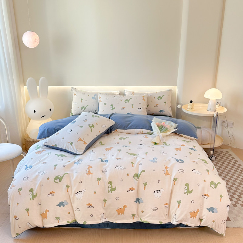 A类有氧提花四件套小清新学生宿舍家用亲肤床上用品床品套件