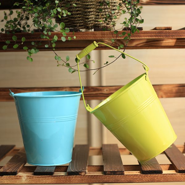 彩色铁皮小桶 糖果色花桶家居装饰花盆 新品铁桶迷你铁桌面垃圾桶