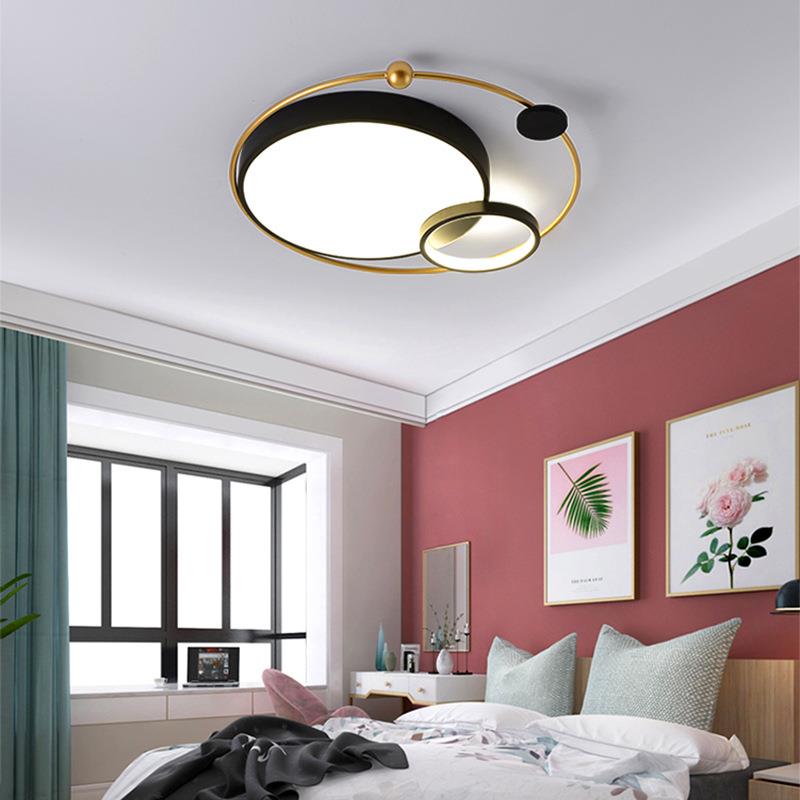卧室灯吸顶灯简约现代北欧主卧室灯温馨浪漫个性2020新款圈圈灯具