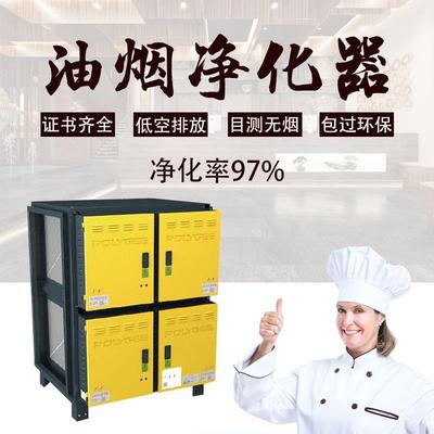 保丽洁饭店厨房餐饮烧烤净化设备低空16000风量静电式油烟净化器