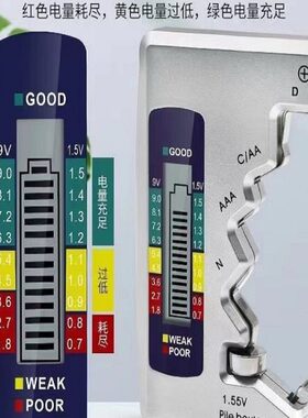 1257号干电池电量检测仪显示电池电压容量测试仪测电器1.259V通用