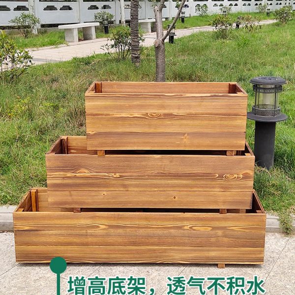 防腐木花箱种菜箱种植箱木花盆阳台花槽长条型花盆庭院大花盆花池