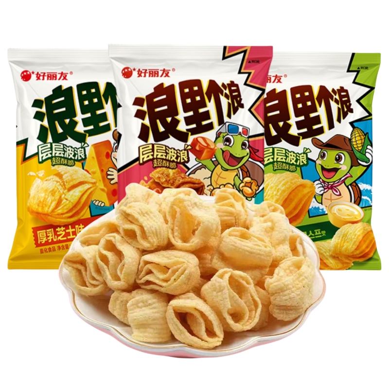 好丽友浪里个浪大包65g芝士味玉米浓汤味膨化食品解馋追剧小零食