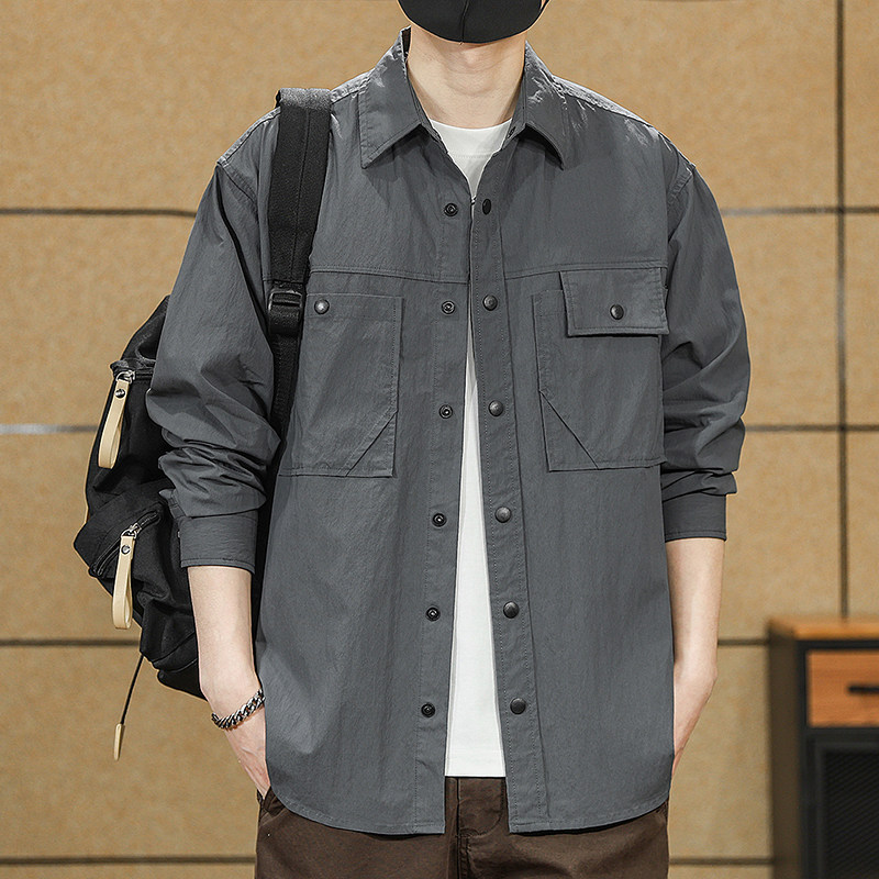美式复古工装衬衫男士2025秋季新款山系户外运动长袖衬衣男款外套,男装,衬衫,淘宝优惠券,粉丝福利购,淘宝优惠卷