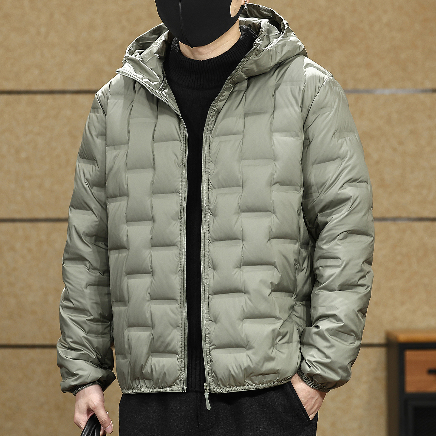 高端美式加厚保暖羽绒服男士2026冬季新款白鸭绒休闲上衣连帽外套