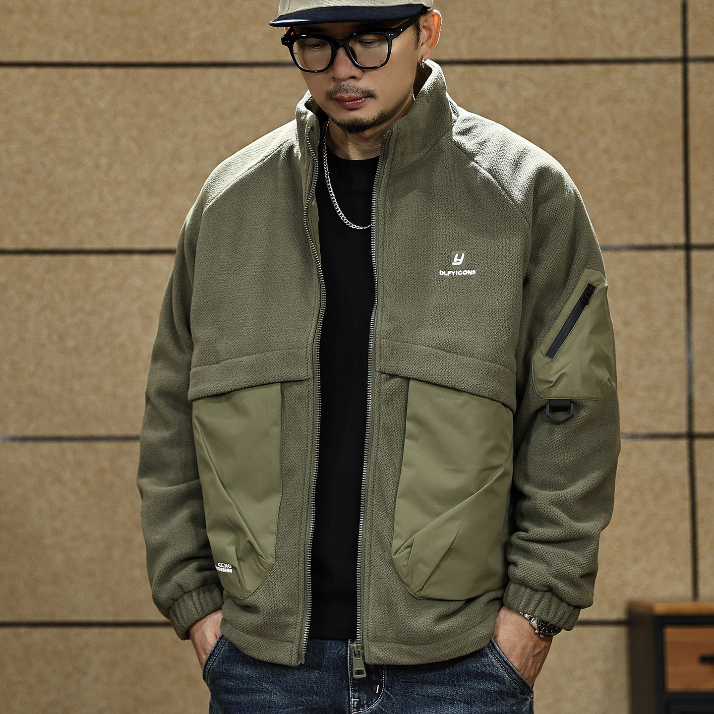 摇粒绒外套男冬季宽松潮牌大码工装棉衣男士潮流美式休闲棉服男款,男装,棉衣,淘宝优惠券,粉丝福利购,淘宝优惠卷