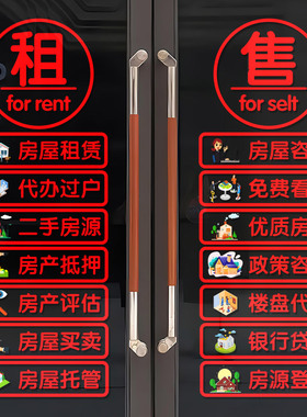玻璃门贴创意房源橱窗广告