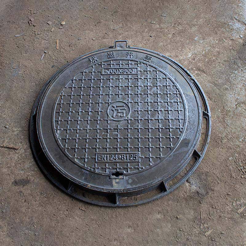 通用规格铸铁井盖电力雨污水下水道检查井盖球磨铸铁井盖圆形井盖