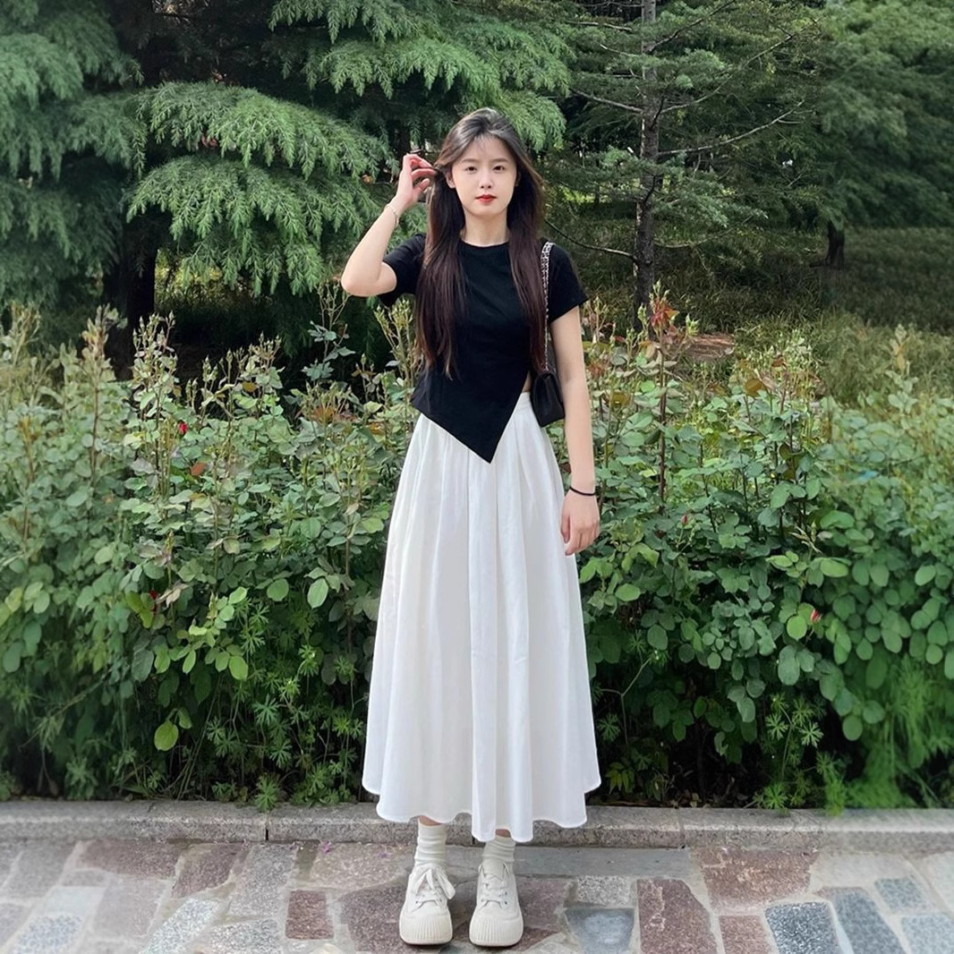 【商场同款】新款高腰半身裙女2025夏季小个子中长款百搭气质显瘦