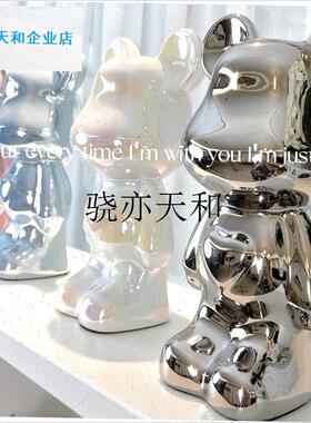 l级感暴力熊摆件家居客厅酒柜电视柜玄H关装饰存钱罐轻奢新家礼物