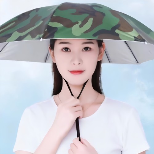 超大头戴式伞帽防晒防雨可折叠